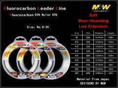 M&W Fluorocarbon Leader Line(50%)