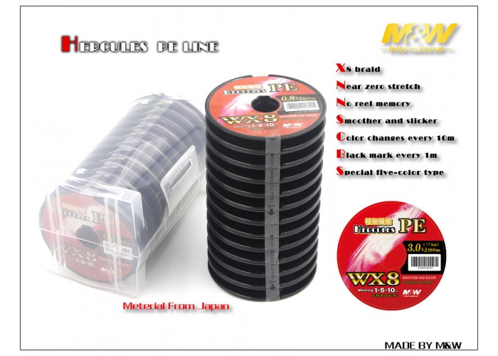 M&W Hercules PE Line(100m)(1 Reel) - PandaShop