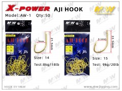 M&W X-POWER AJI HOOK, F0673