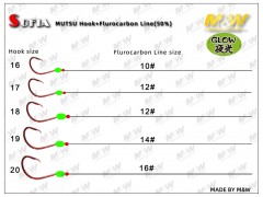 M&W MUTSU hook+Flurocarbon Line(50%)