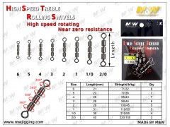 M&W High Speed Treble Rolling Swivels, F1195